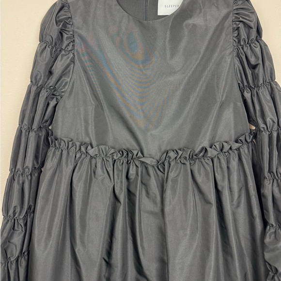 SLEEPER I Like It Puff paneled midi dress Black sz M - Picture 3 of 8